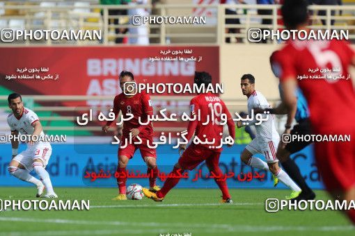 1415341, Abu Dhabi, , مسابقات فوتبال جام ملت های آسیا 2019 امارات, Group stage, Iran [*parameter:140*] v [*parameter:139*] Vietnam on 2019/01/12 at Al Nahyan Stadium