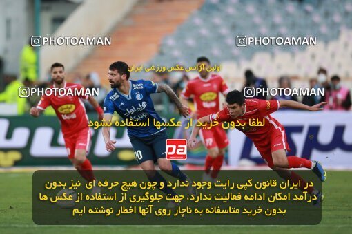 1922491, Tehran, Iran, Iran Pro League، Persian Gulf Cup، 2021-2022 season، Second Leg، Week 23، Persepolis ۱ v ۱ Esteghlal on 2022/03/17 at Azadi Stadium