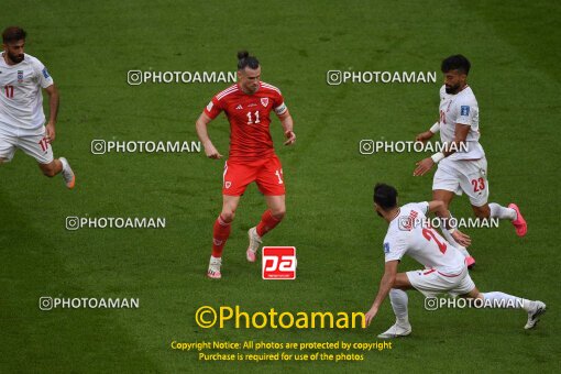 1961511, Al Rayyan, Qatar, 2022 FIFA World Cup, Group stage, Group B, Wales 0 v 2 Iran on 2022/11/25 at Ahmad bin Ali Stadium