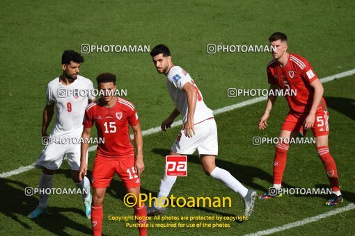 1961527, Al Rayyan, Qatar, 2022 FIFA World Cup, Group stage, Group B, Wales 0 v 2 Iran on 2022/11/25 at Ahmad bin Ali Stadium