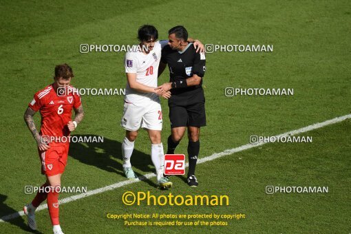 1961575, Al Rayyan, Qatar, 2022 FIFA World Cup, Group stage, Group B, Wales 0 v 2 Iran on 2022/11/25 at Ahmad bin Ali Stadium