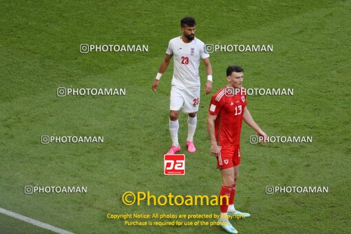 1961900, Al Rayyan, Qatar, 2022 FIFA World Cup, Group stage, Group B, Wales 0 v 2 Iran on 2022/11/25 at Ahmad bin Ali Stadium