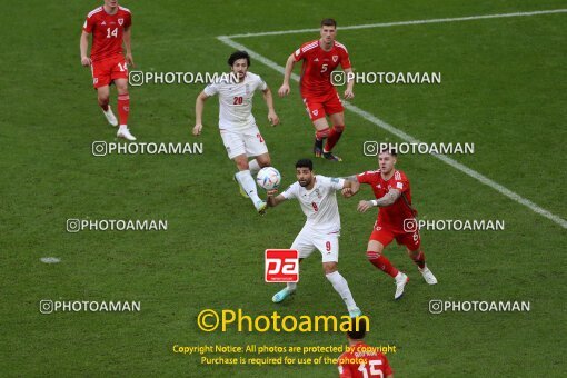 1961926, Al Rayyan, Qatar, 2022 FIFA World Cup, Group stage, Group B, Wales 0 v 2 Iran on 2022/11/25 at Ahmad bin Ali Stadium