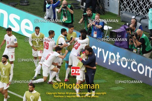 1962150, Al Rayyan, Qatar, 2022 FIFA World Cup, Group stage, Group B, Wales 0 v 2 Iran on 2022/11/25 at Ahmad bin Ali Stadium