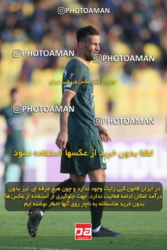 2150454, Qazvin, Iran, Iran Pro League، Persian Gulf Cup، 2023-2024 season، First Leg، Week 11، Shams Azar F.C. ۱ v ۱ Gol Gohar Sirjan on 2023/11/25 at ورزشگاه سردار آزادگان