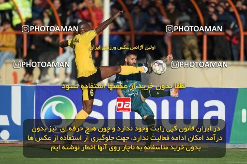 2204635, Qazvin, Iran, Iran Pro League، Persian Gulf Cup، 2023-2024 season، First Leg، Week 15، Shams Azar F.C. ۱ v ۰ Sepahan on 2024/01/01 at ورزشگاه سردار آزادگان