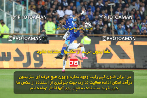 2271094, Tehran, Iran, Iran Pro League، Persian Gulf Cup، 2023-2024 season، Second Leg، Week 26، Esteghlal 2 v ۱ Zob Ahan Esfahan on 2024/05/06 at Azadi Stadium